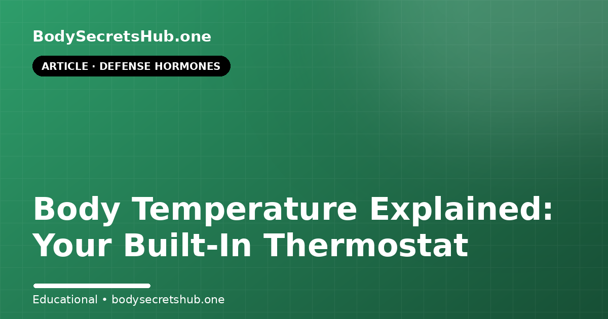 Body Temperature Explained: Your Built-In Thermostat
